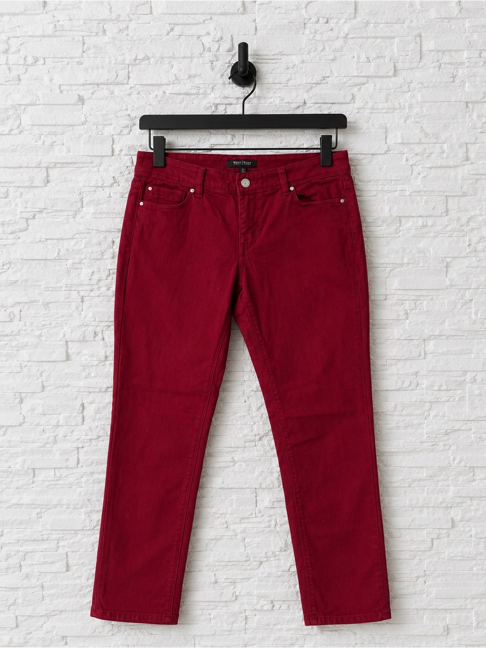 White House Black Market Straight Leg jeans in Deep Red